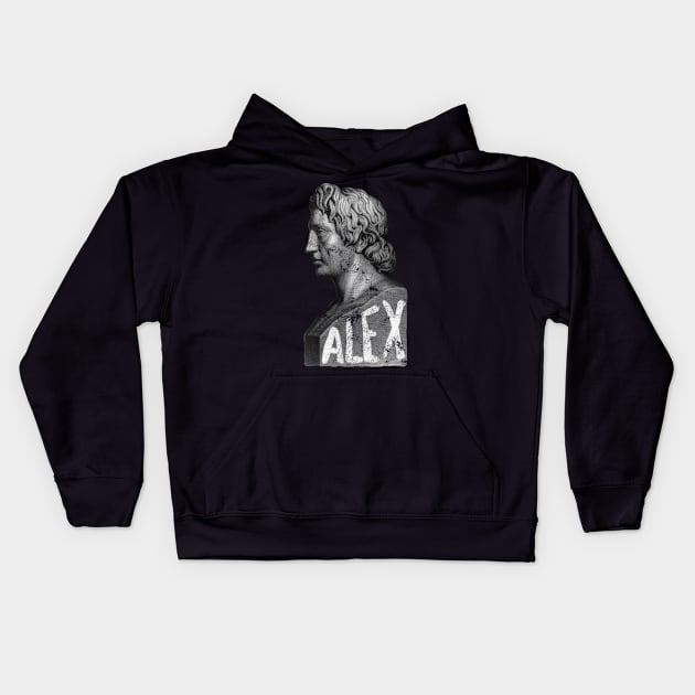 Alex Alexander the Great Head Ancient Greece History Kids Hoodie by strongsimple